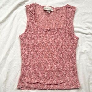 Vintage Charlotte Russe Dusty Pink Lace Tank Top Y2K